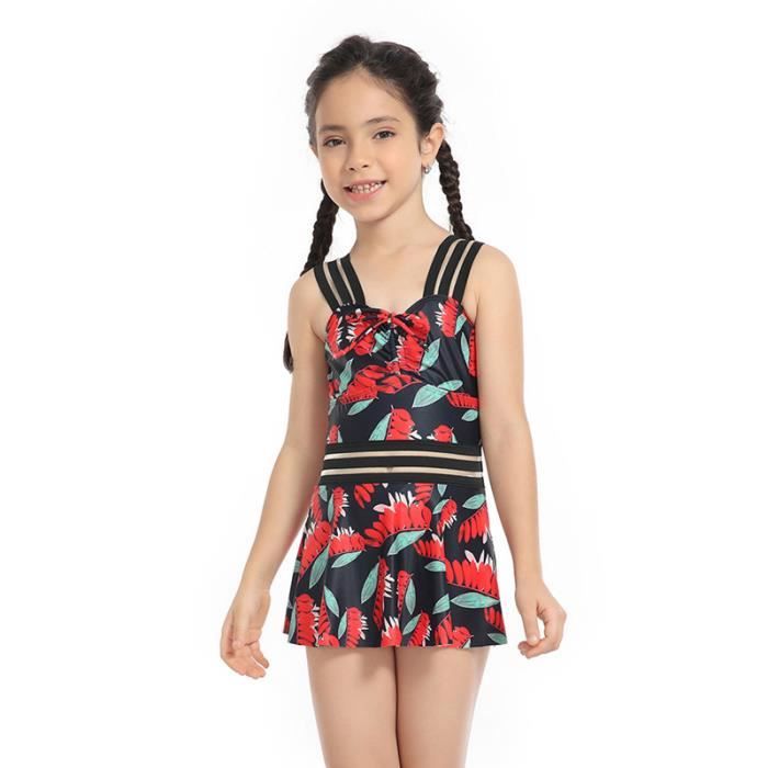 Maillot de Bain Tankini Fille Sans manche Doux Stretch pour Piscine Plage Natation Rouge Enfant Fille Rouge Cdiscount Pret a Porter
