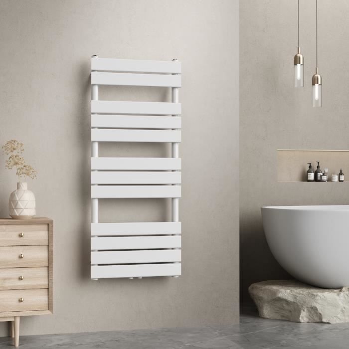 Radiateur sèche-serviettes eau chaude CODA 120 x 50 cm beige mat