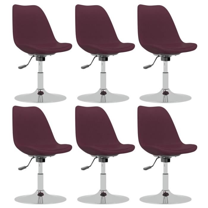 Curated visual reference: Visual Reference: Chaises Pivotantes De Salle À Manger 6 Pcs Violet Tissu