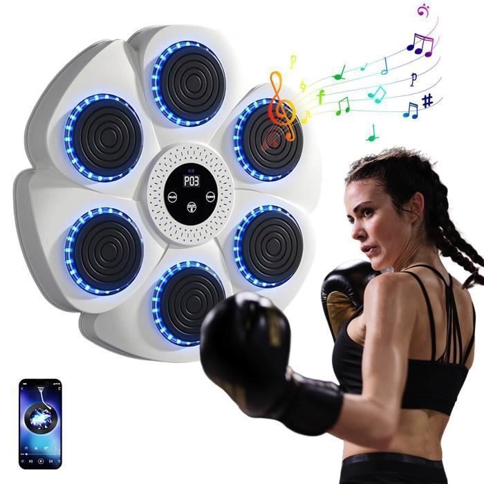 Meitianfacai Machine De Boxe Musicale Intelligente Améliorée, Rechargeable Par Bluetooth, Avec Gants De Boxe, Entraîneur De Frappe Mural, Noir