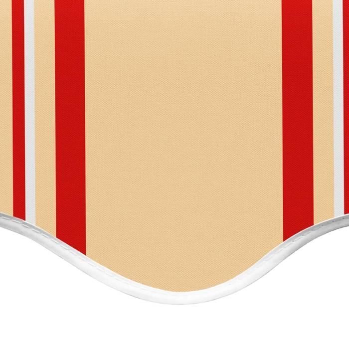 Toile De Remplacement Pour Store Banne 4x3 M - Tissu Polyester Jaune Tournesol/blanc - Cadre Non Inclus