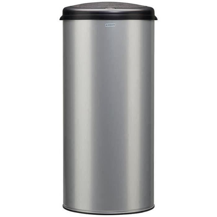 ROSSIGNOL Poubelle Handtouch - 45 L - Gris métal 9006 tête noire