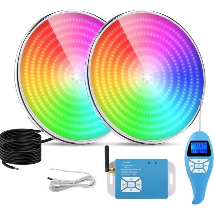 Remplacement Halogène Piscine 12v Lampe De Piscine LED PAR56 RGB CCT - Éclairage Sous-marin Changeant De Couleur Blanc - Contrôle Par Télécommande, Appli, Alexa, DMX - Dos Acier Inox Remplacement Halogène Piscine 12v Lampe De Piscine LED PAR56 RGB CCT - Éclairage Sous-marin Changeant De Couleur Blanc - Contrôle Par Télécommande, Appli, Alexa, DMX - Dos Acier Inox