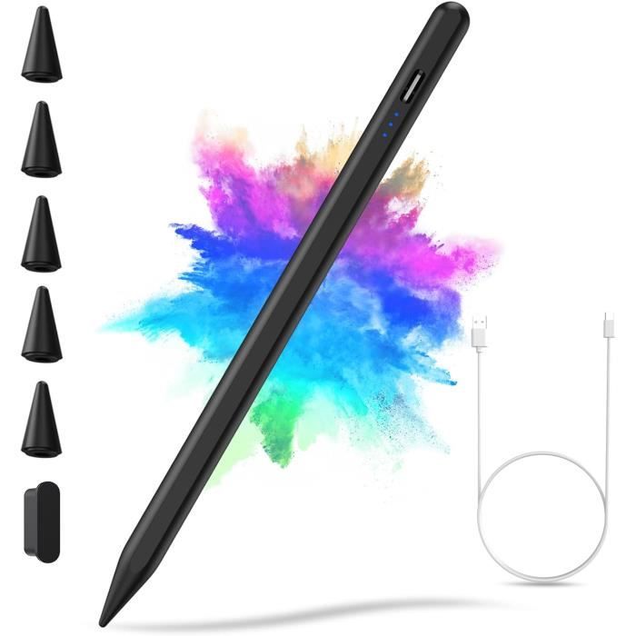 Stylet Pour IPad Avec Rejet De Paume - Compatible IPad Pro, Air, Mini & IPad 10e/9e Génération - Noir