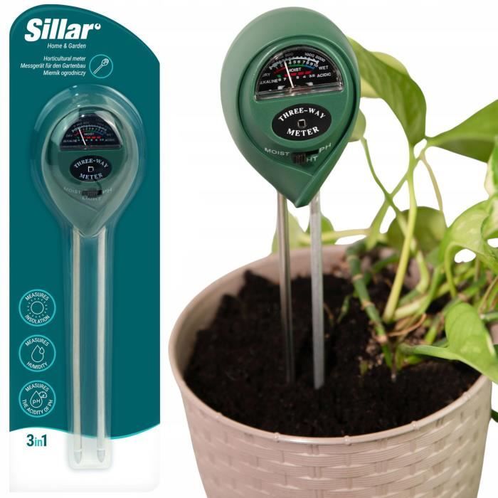 Testeur De Sol 4-en-1 Sillar - Mesure PH, Humidité, Température Et Lumière | Pour Jardin Et Plantes