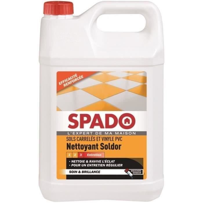 SPADO - Shampoing auto lustrant carrelages -Nettoie et protège -Sans rinçage - Bouchon doseur - 5L -