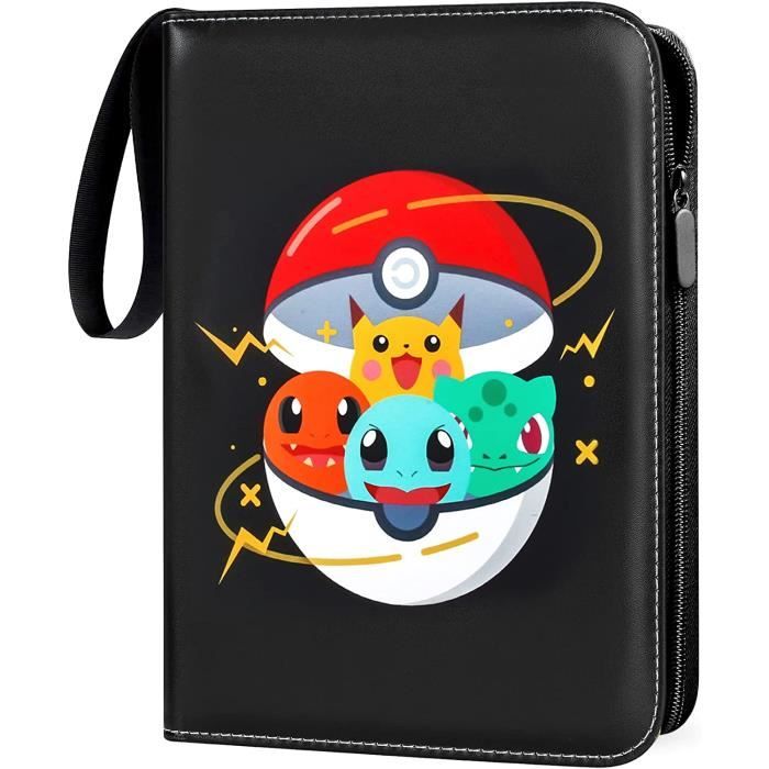 Classeur Carte 400 Cartes - Album Porte-Cartes En Cuir Imperméable Avec Fermeture Éclair - Cadeau Enfants Et Adultes
