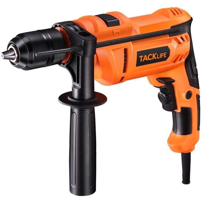Perceuse à percussion 2 en 1 900 W TACKLIFE, 3000 RPM, Perceuse Electrique, Choc et Perçage avec Marteau, Sans Clé de 13 mm - PID05A