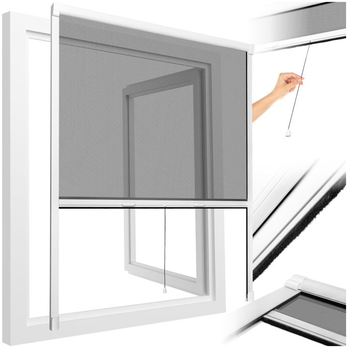 Moustiquaire - TECTAKE - Moustiquaire anti-insectes en aluminium ajustable résistant aux intempéries et perméable 130 x 160 cm