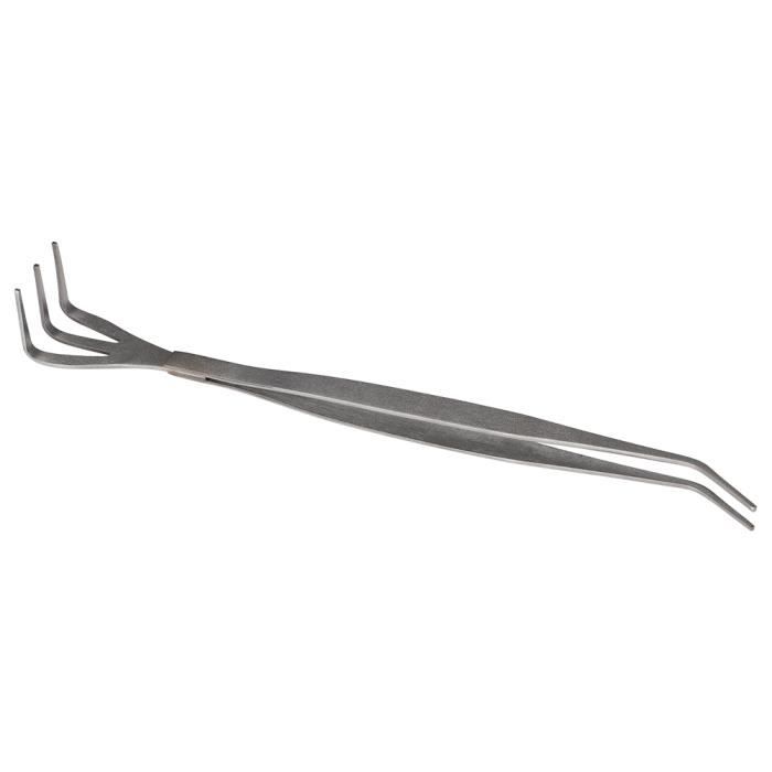 Pince à Bonsaï Courbée En Acier Inoxydable Avec Spatule - Outil Jardinage Professionnel Soin Plantes 22 Cm - 2