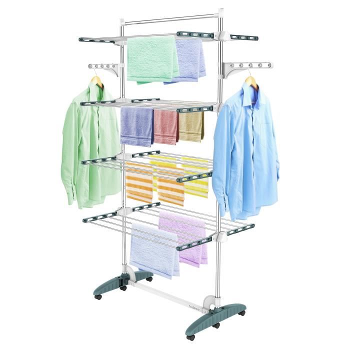 KADAX Grand séchoir à linge télescopique, étendoir à linge à ailes en acier revêtu par KADAX Grand séchoir à linge télescopique, étendoir à linge à ailes en acier revêtu par
