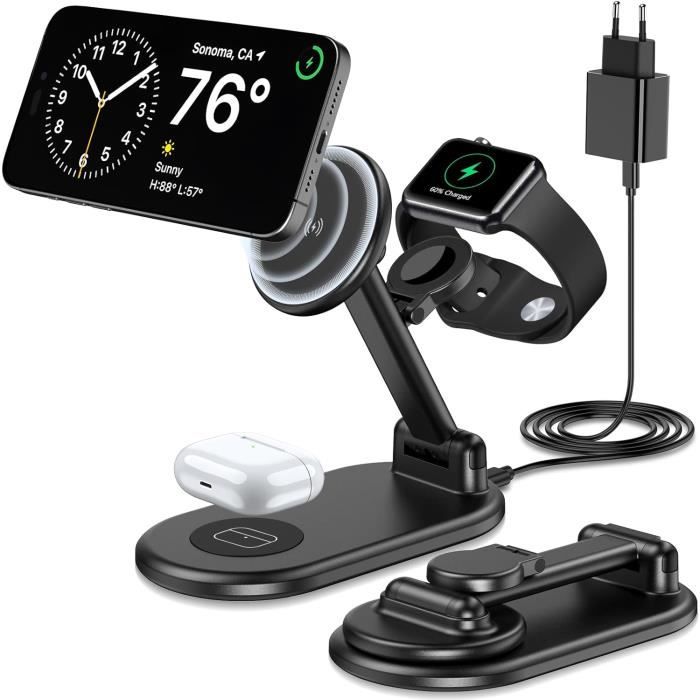 Support De Chargeur Agnétique Sans Fil 15 W Chargeur Rapide Ag-Safe