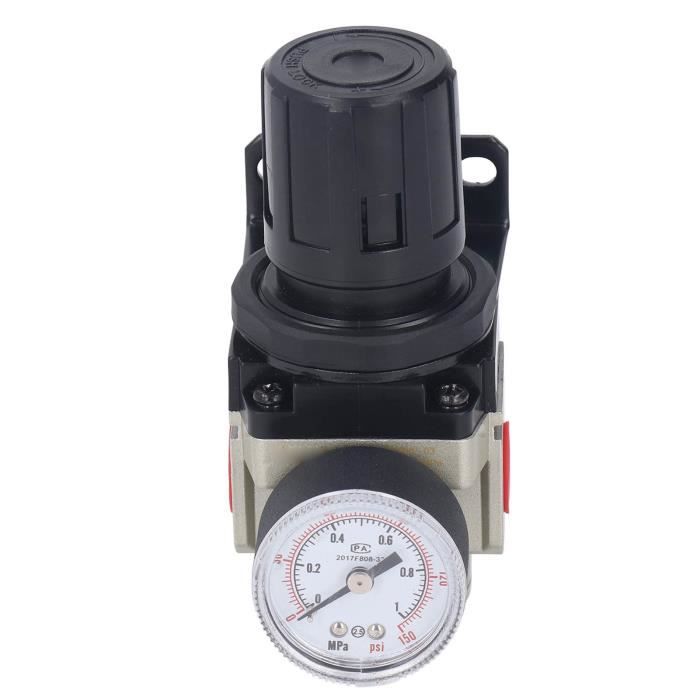 Régulateur D'Air Réglable Avec Manomètre - 1/4" NPT, Pression 20-100 PSIG, Kit Complet (Régulateur, Manomètre, Support) Pour Compresseurs