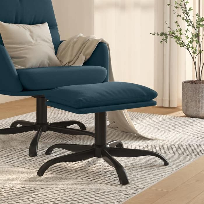 Petit Repose Pied - Velours Bleu Marine main image 0