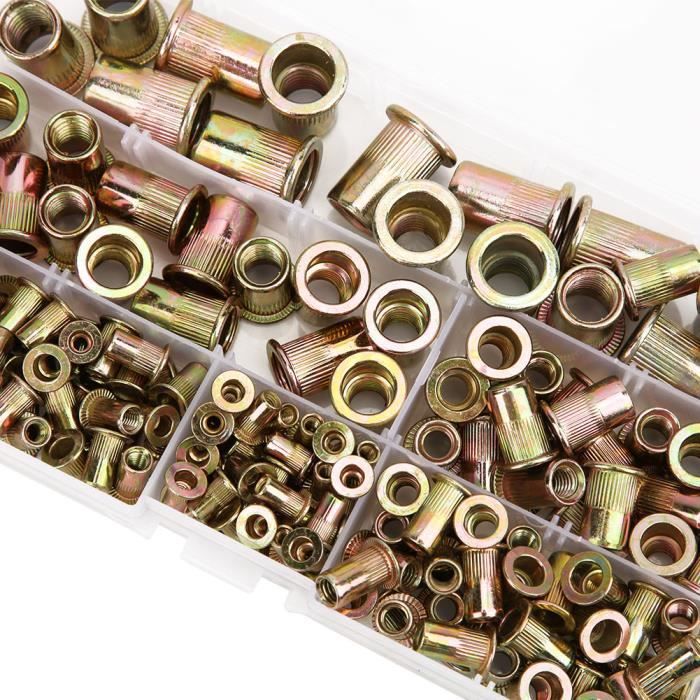 YOSOO Écrou à rivets Rivet nut, solid 175 pieces Rivet nut kit Zinc ...