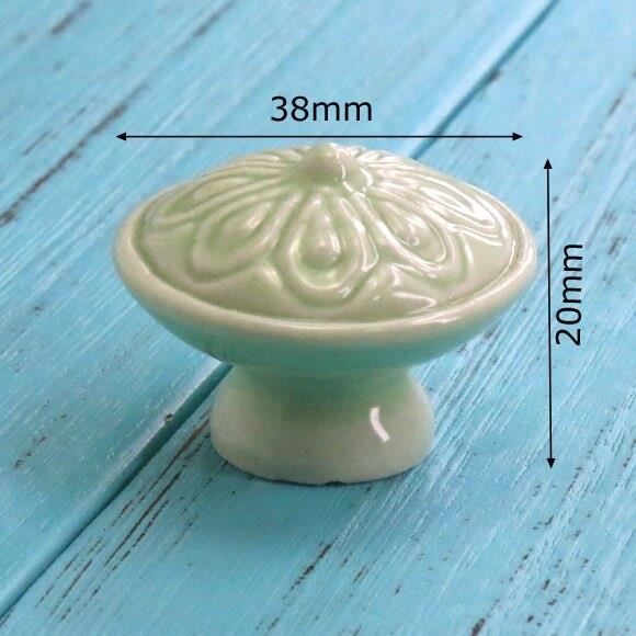 Lot De 6 Poignées De Porte En Céramique Turquoise - Nicola Spring - Pour Armoire/Cuisine - Neuf
