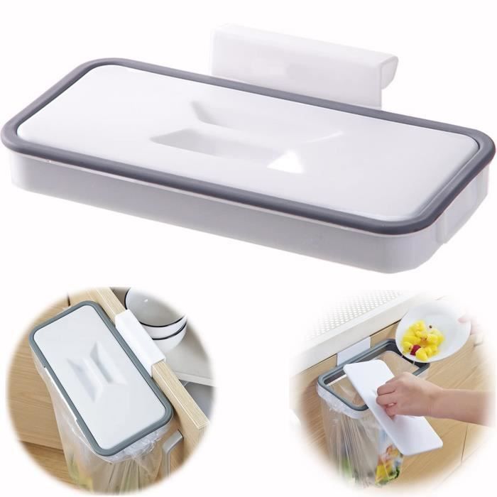 Azxcvbnm Support de sac poubelle à suspendre sur table pour sac poubelle de cuisine en fer inoxydable