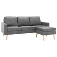 ❤Moderne Sofa Canapé de relaxation - Canapé droit fixe 3 places Mode - avec repose-pied Gris clair Tissu 😊79902-1