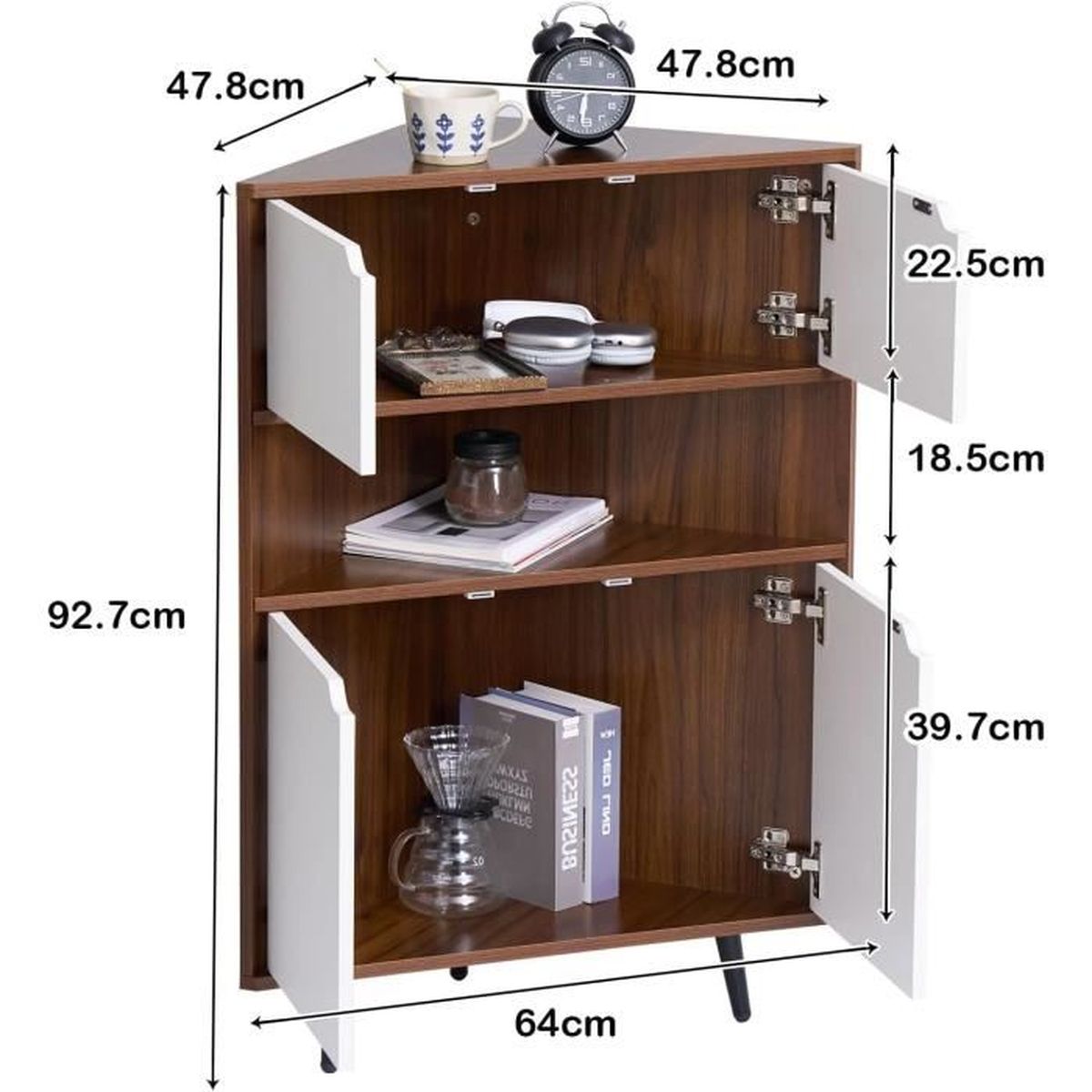 Support d'organisateur d'armoires de cuisine coulissant à 4 étagères, armoire  d'angle aveugle à 2 niveaux, organisateur de panier en fil métallique,  système d'extension complète 