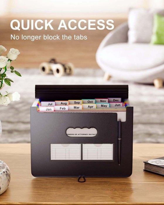 2 Trieurs Documents A4 Extensibles – 13 Compartiments Accordéon – Avec Couvercle, Pour Bureau Et École