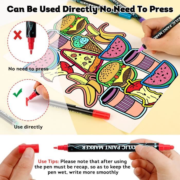 Set 12 Feutres Acryliques Brush Marker Teintes Peau - Pointe Pinceau Pour Coloriage Et Peinture