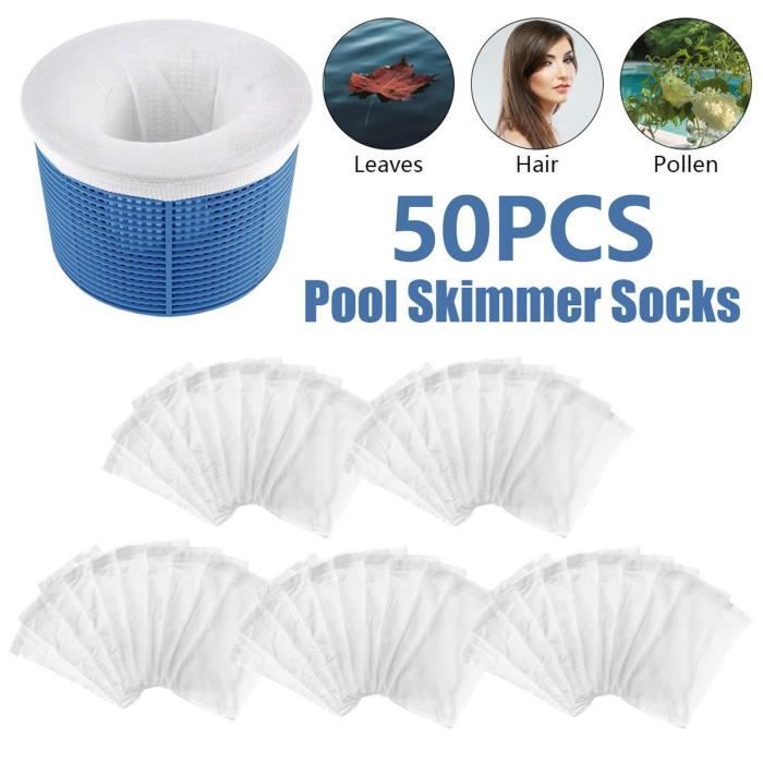 Paquet de 50 chaussettes pour skimmer piscine Skimmers nettoie les feuilles  piscines - Cdiscount Jardin