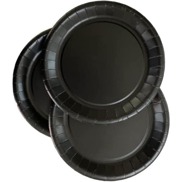 Sanygiene Assiette Carton Noir  Lot 50 Assiettes Rondes 18 100%  Biodégradable Compostable Vaisselle Jetable Economique - Cdiscount Maison