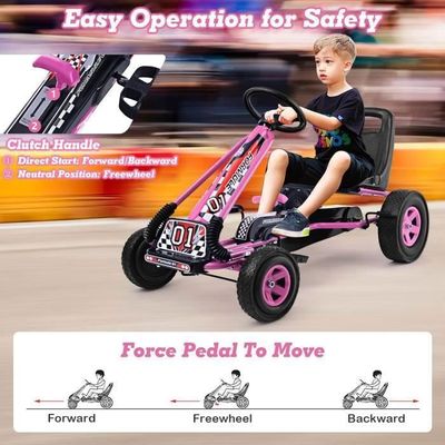 Kart à pédals Go-Kart nfant sièg réglabl pnus VA mbrayag manul frin cartr chain frmé roug au millur prix