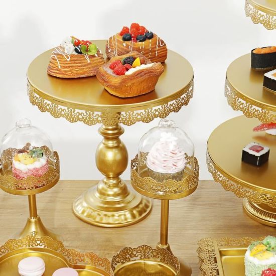SUCHDECO Présentoir à gâteau doré avec Base 10 Pouce, suppport à gâteau de  Mariage, Support à Desserts pour fête, Anniversaire, Fête, Support à  Cupcake (Or) : : Cuisine et Maison