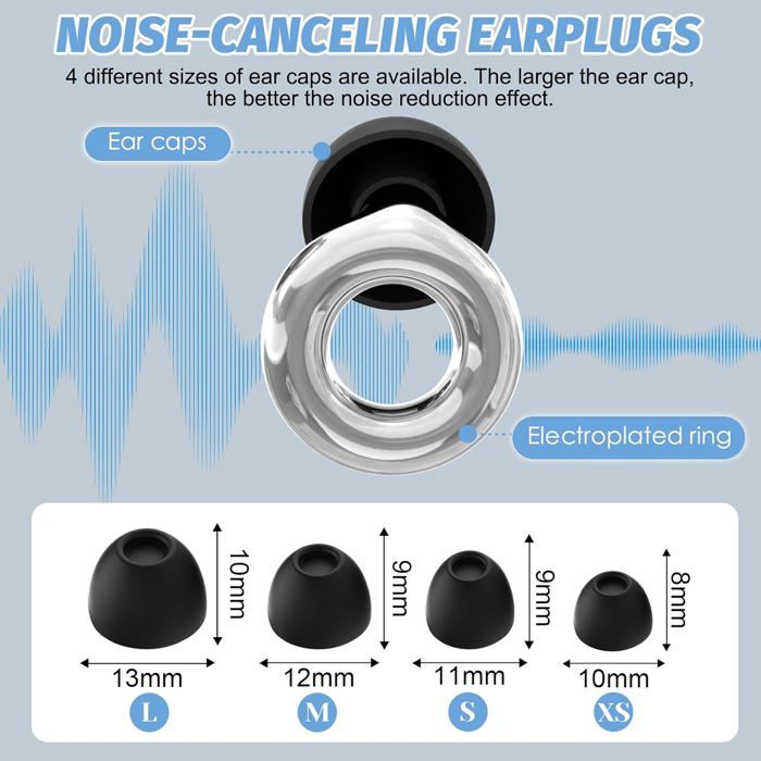 Bouchons d'oreille 35dB Anti-Bruit- Embouts Simples et Doubles, 7 Tailles (S/M/L), Réutilisables, Lavables, Légers, avec étui de Voyage, pour Sommeil, Sensibilité au Bruit, Activités et Concerts, Noir Bouchons d'oreille 35dB Anti-Bruit- Embouts Simples et Doubles, 7 Tailles (S/M/L), Réutilisables, Lavables, Légers, avec étui de Voyage, pour Sommeil, Sensibilité au Bruit, Activités et Concerts, Noir