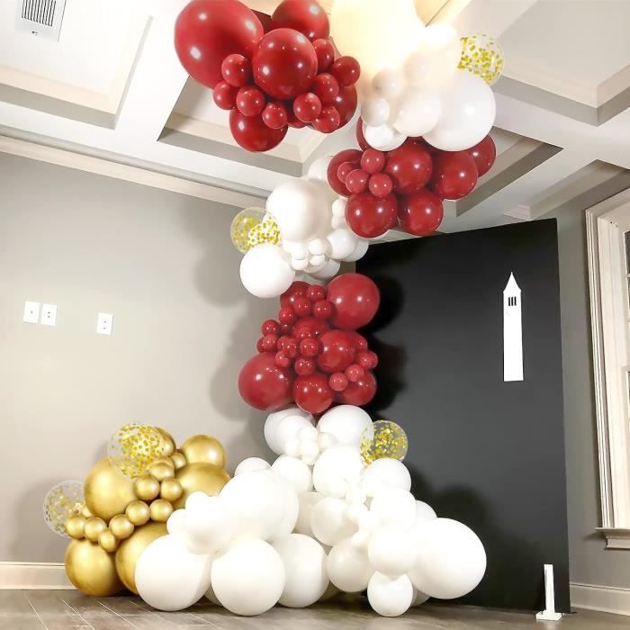 Ousuga Kit Arche De Guirlande De Ballons Noir Argent Blanc, 137 Pièces Ballons En Latex Avec Ballon Confettis Argenté Pour Anniversaire Mariage Fiançailles Remise Diplômes Décoration Fête Célibataire