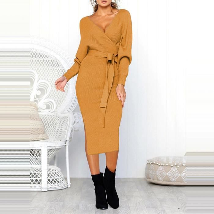Robe pull discount chaude femme