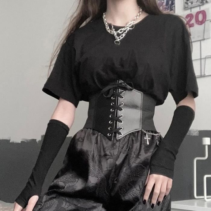Ceinture corset cuir sale
