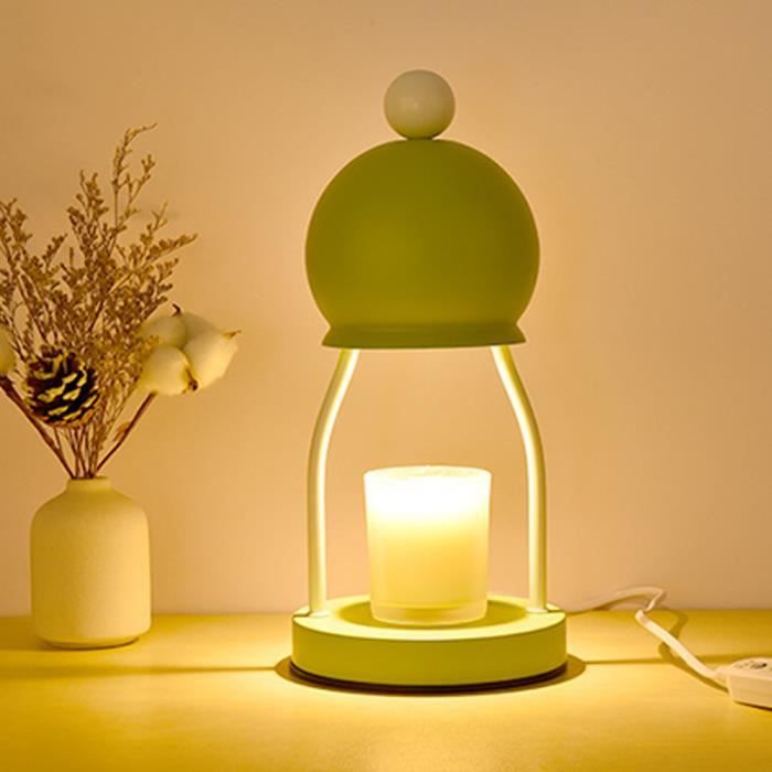 Lampe à cire fondue verte, lampe à bougie de luminosité de parfum, sans  flamme, veilleuse de chambre