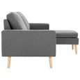 ❤Moderne Sofa Canapé de relaxation - Canapé droit fixe 3 places Mode - avec repose-pied Gris clair Tissu 😊79902-3
