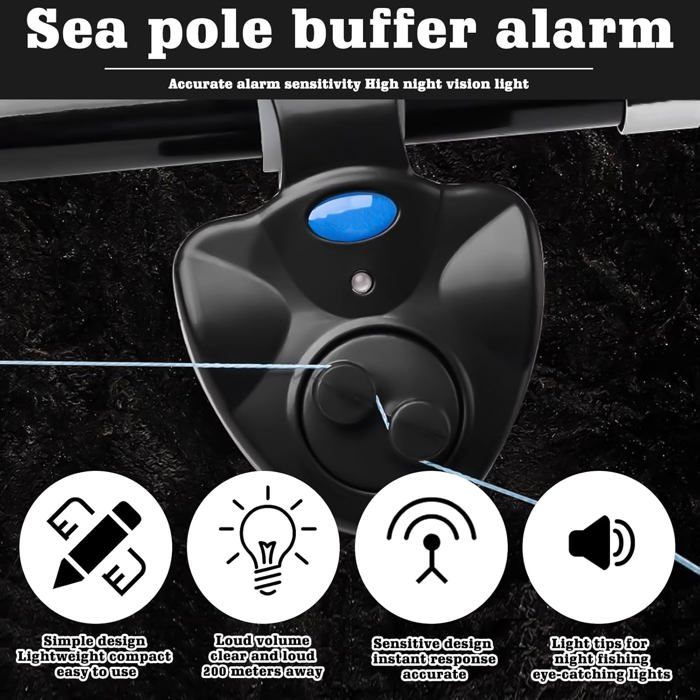 Lot De 4 Détecteurs De Touche Électroniques Pour Pêche - LED + Vibration - Alarme Sonore