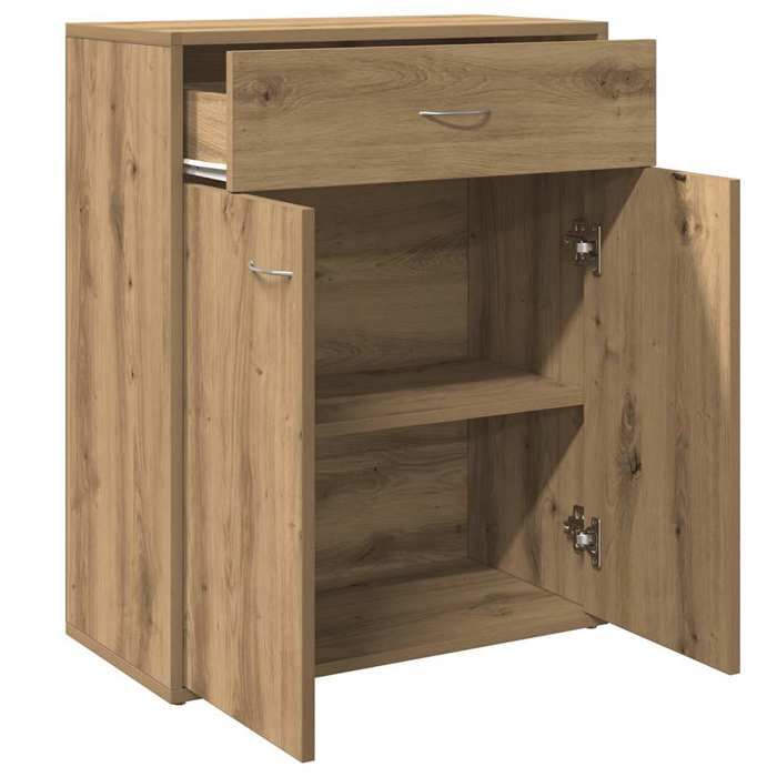 Brun Buffet de rangement - SOLOMOON - Commode salon - chêne artisanal ...