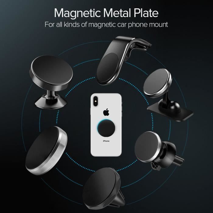 Plaque de métal magnétique pour support pour téléphone de voiture disque de  feuille de fer universel 3M support d'auto -EZPTESA08266 - Cdiscount  Téléphonie