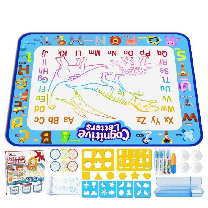Tapis Magique Dessin à L'Eau Enfant 120x90cm - Jouet Réutilisable Non Salissant 1-3 Ans