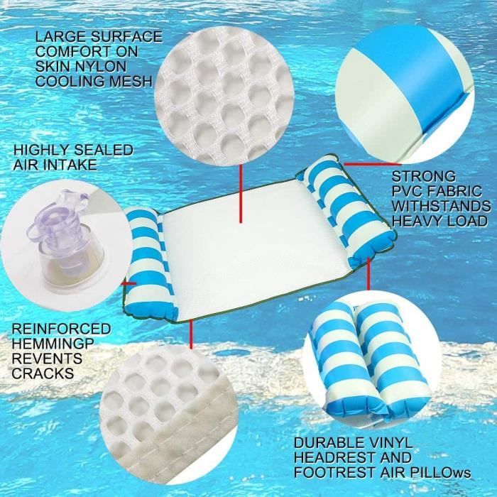 Hamac à Eau Gonflable | Chaise Longue de Piscine,Salon de Piscine