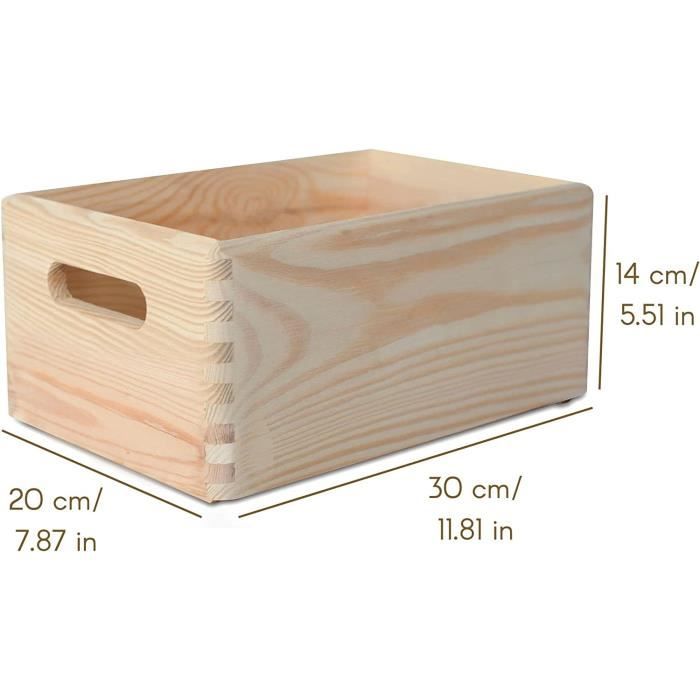Creative Deco Caisse Bois Rangement - 30 x 20 x 14 cm - Boîte de Rangement  Bois - Boite Rangement Cuisine - Caisse de Rangement - Cdiscount Maison