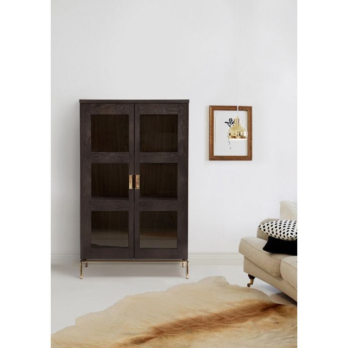 Vitrine Design 2 Portes "Pimlico" 148cm Charbon - Cdiscount Maison