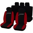 Housses de siège deux-colorés pour Juke - noir rouge-0