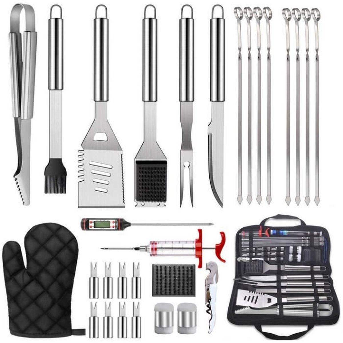 Cuisine kochpinzette Pince à barbecue Servier à secteurs couteau Spatule Set Coup d'éventail