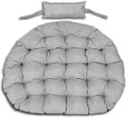 AIO FACTORY Coussin de jardin 120 cm pour chaise suspendue nid de cigogne imperméable gris