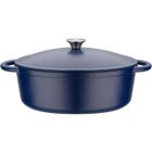 Cocotte fonte massive - GSW - BLUE MAGIC - 33 x 25 cm - Ovale - Induction - Bleu