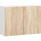 Meuble de cuisine haut mural moderne - HUCOCO - ASTRA - 80x58x30.5 - 2 portes - Sonoma