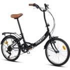 MOMABIKES MOMA BIKES - Vélo de ville pliant - First Class - 20" - Noir - Aluminium - SHIMANO - 6 Vitesses - Selle Comfort
