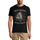 ULTRABASIC Homme Tee-Shirt Amérindiens Respectueux De La Nature - Chef Indien – Native American Respect Nature - Indian Chief – T-Shirt