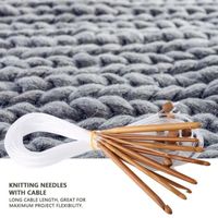 12pcs de bambou carbonisé afghan Tunisien Crochet Crochet Set Tapis Tapis Weave Aiguilles À Tricoter-KOA